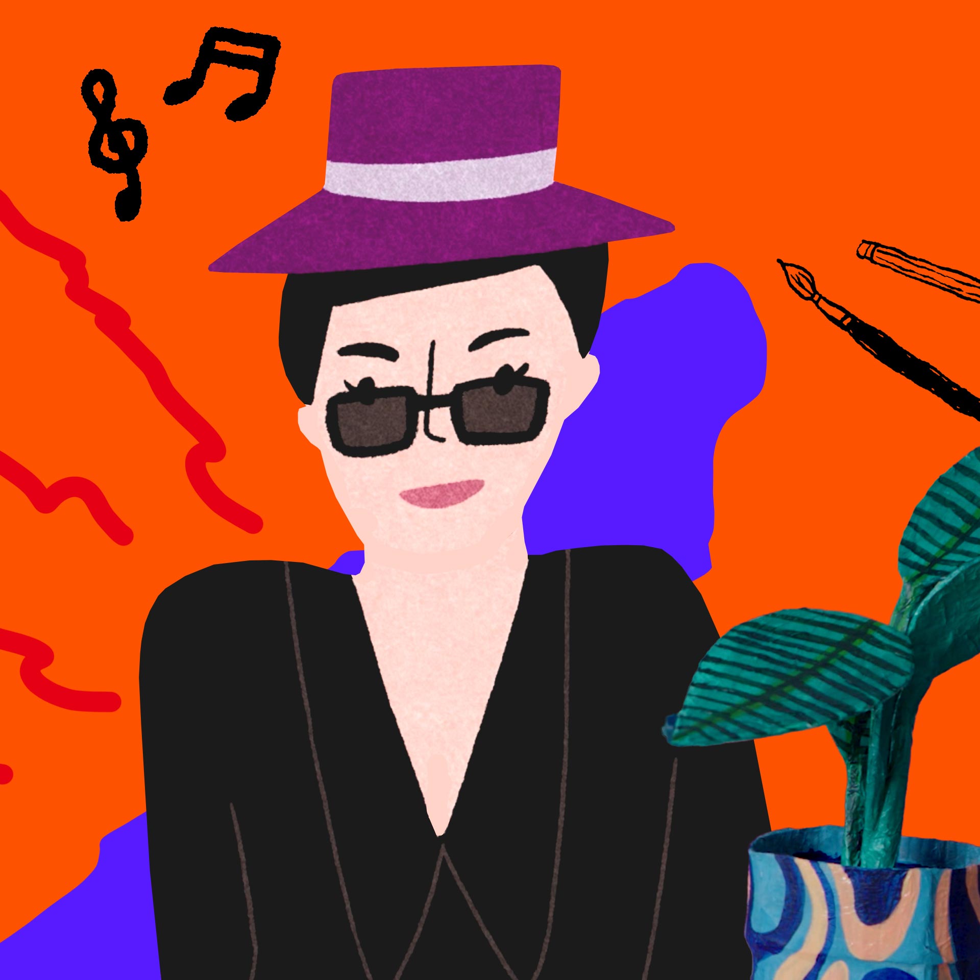 An illustration of Yoko Ono